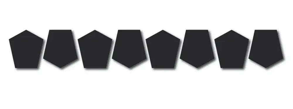 Row of black geometric shapes in BULLARD STYLE REFLECTIVE HELMET TETRAHEDRON 8 PACK