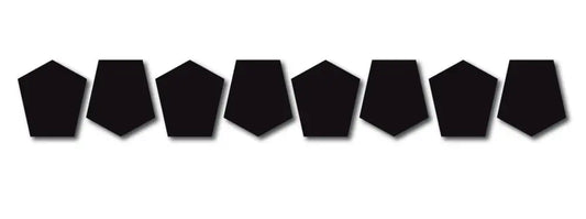 Row of black geometric shapes for Bullard Style Reflective Helmet Tetrahedron 8 Pack