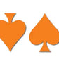 Orange reflective ace spade helmet decal 8 pack with a row of orange spade designs