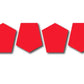 Row of eight red pentagon shapes for Bullard Style Reflective Helmet Tetrahedron 8 Pack