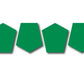 Row of green pentagon and hexagon shapes on Bullard Style Reflective Helmet packaging