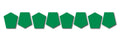 Row of green pentagon and hexagon shapes on Bullard Style Reflective Helmet packaging