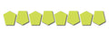 Row of lime green pentagon shapes for Bullard Style Reflective Helmet TET 8 Pack