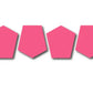 Row of pink irregular pentagon shapes on Bullard Style Reflective Helmet packaging