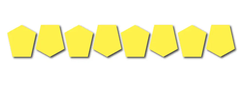 Row of fluorescent yellow pentagon shapes from BULLARD STYLE REFLECTIVE HELMET 8 PACK