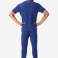 Royal blue men’s double-pocket scrub uniform with short sleeves and matching pants