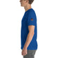 Royal blue Engine 19 Short-Sleeve T-Shirt with American flag patch on sleeve