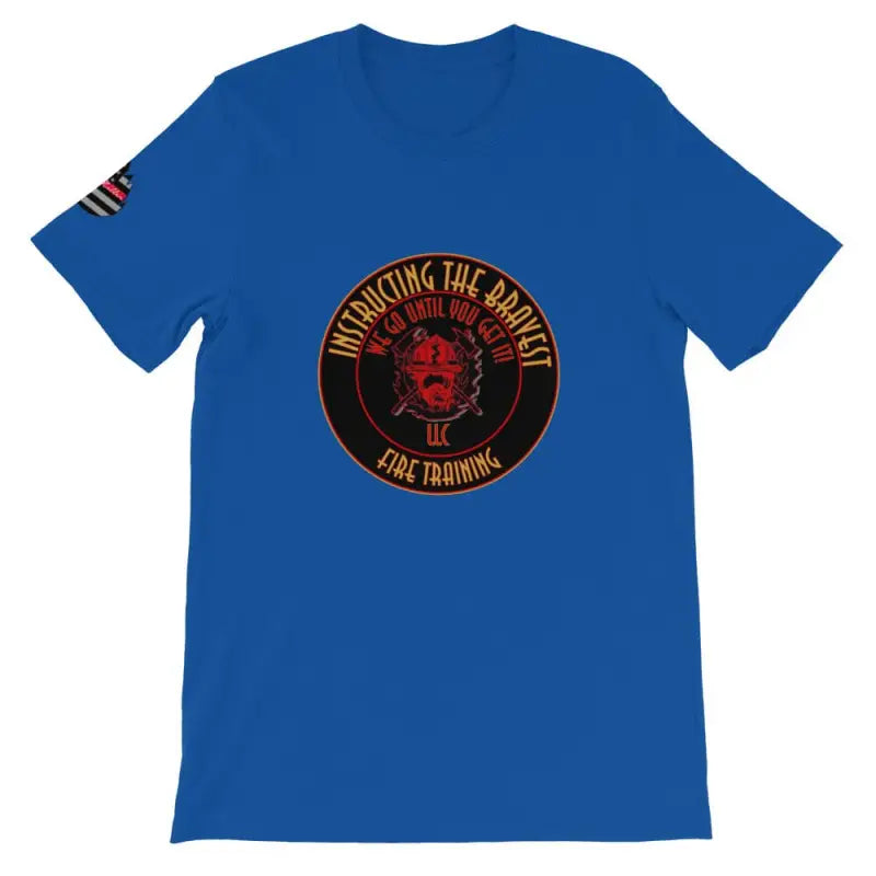 Royal blue t-shirt with Increasing The Patriot logo, part of Bravest Short Sleeve collection