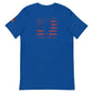 Royal blue t-shirt with American flag graphic, part of Flag Firefighter collection