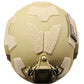 Tan RT2 Ballistic High Cut Helmet with mounting plates and accessories for Redemption Tactical