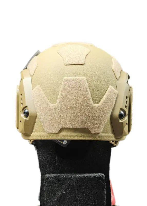 Tan RT2 Ballistic High Cut Helmet with rail mounts by Redemption Tactical