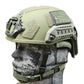 Tactical RT2 Ballistic High Cut Helmet with rail mounts and American flag patch