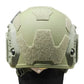 Military-style olive green RT2 Ballistic High Cut Helmet with velcro patches by Redemption Tactical