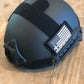 Matte black RT2 Ballistic High Cut Helmet with American flag patch by Redemption Tactical