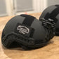 Black RT2 Ballistic High Cut Helmet with rail attachments and patch from Redemption Tactical