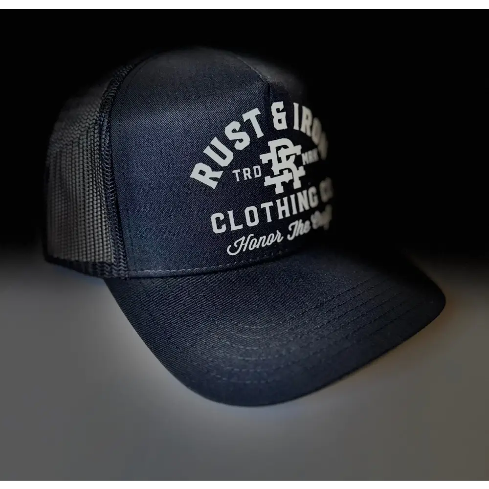 Rust & Iron Black Traditional Logo Dirtbag Hat - Chief Miller Apparel