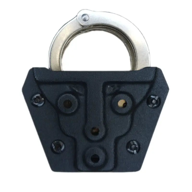 Black padlock with geometric design on S&W 100 Handcuff Carrier with G-Code paddle