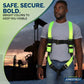 Safety Body Harness with bright yellow straps for Fall Protection Safety, ANS Z359 compliant