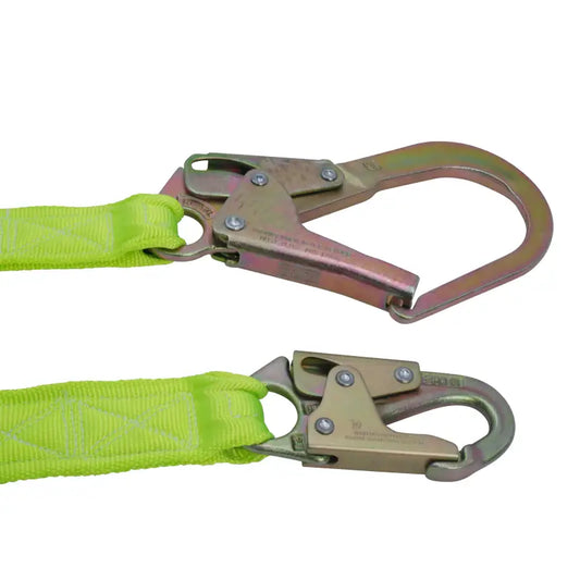 Safety harness lanyards with metal hooks for the Single Leg Internal Shock-Absorbing Lanyard