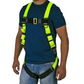 Safety body harness with neon straps for fall protection safety meets ANSI Z359 standards