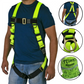 Safety body harness with neon straps for ANSI Z359 compliant fall protection safety