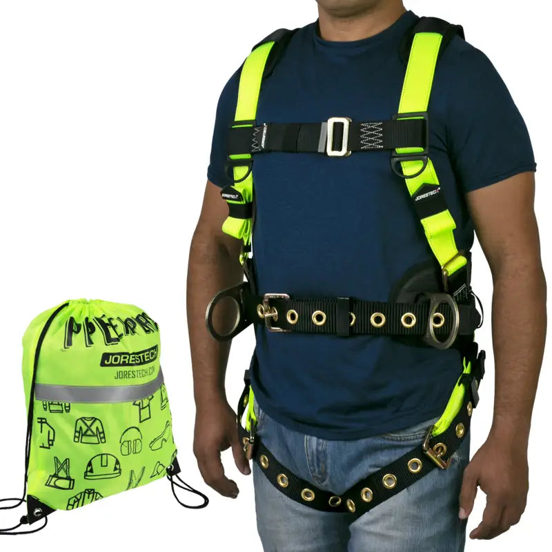 Safety harness with storage bag for 3D Fall Protection Safety Tower Harness and waist belt