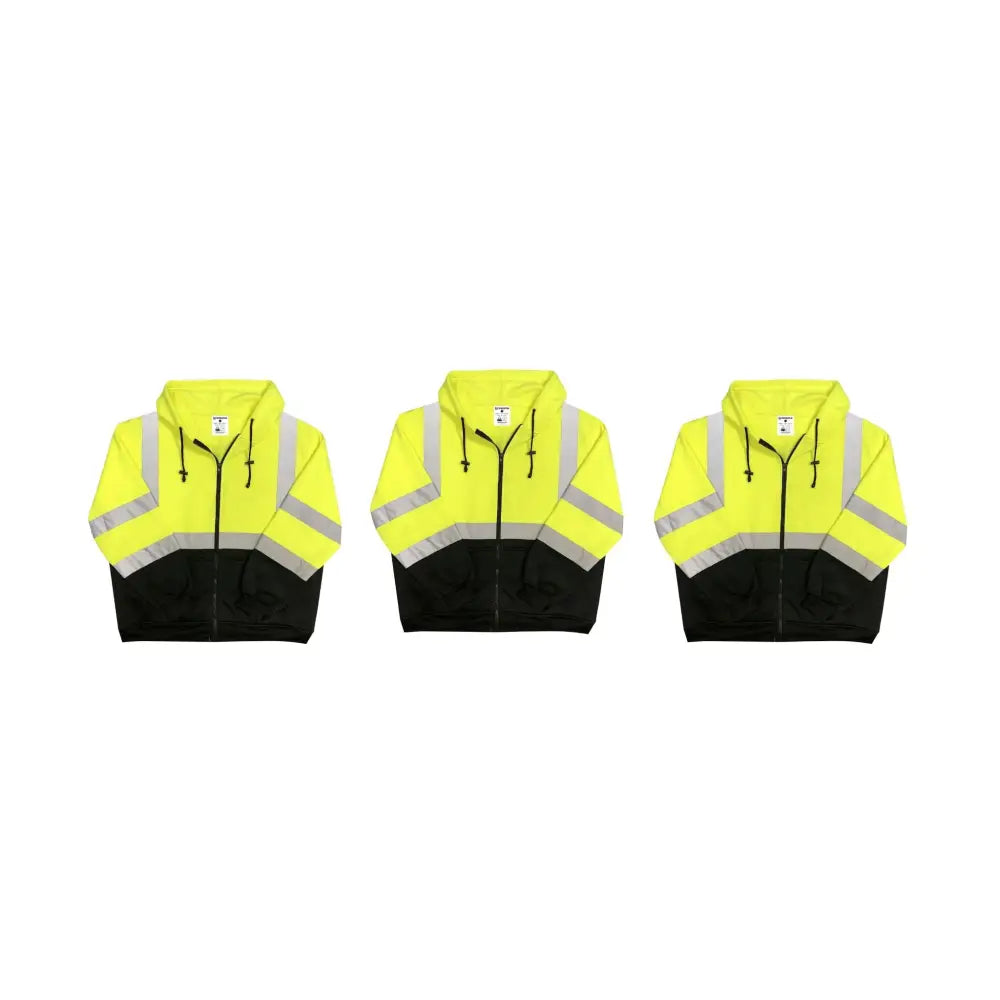 Safety Main 05LWJYB Lightweight Jacket Class 3 Hi-Vis Yellow with Black Bottom Pack of 3 - Safety Clothing