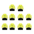 High-visibility yellow and black Safety Main 05LWJYB Lightweight Jacket in rows