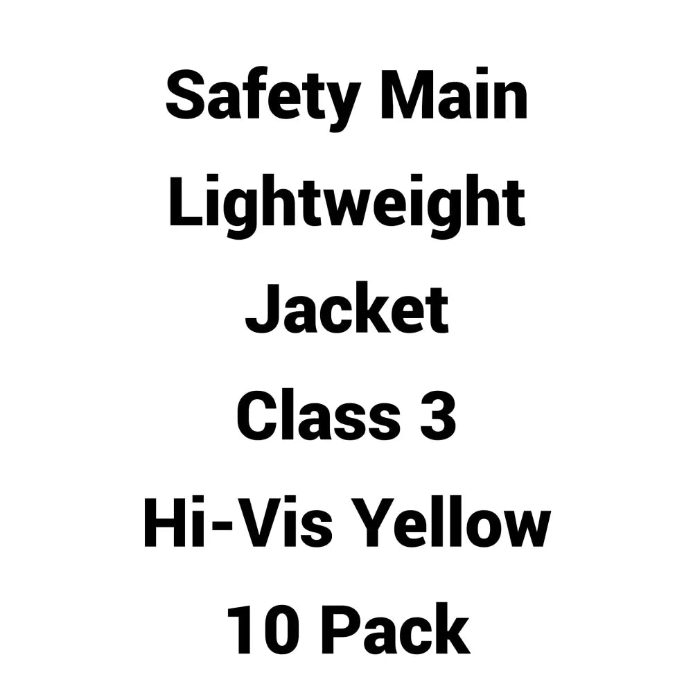 Safety Main 05LWJYB Lightweight Jacket Class 3 Hi-Vis Yellow with Black Bottom Pack of 10 - Safety Clothing