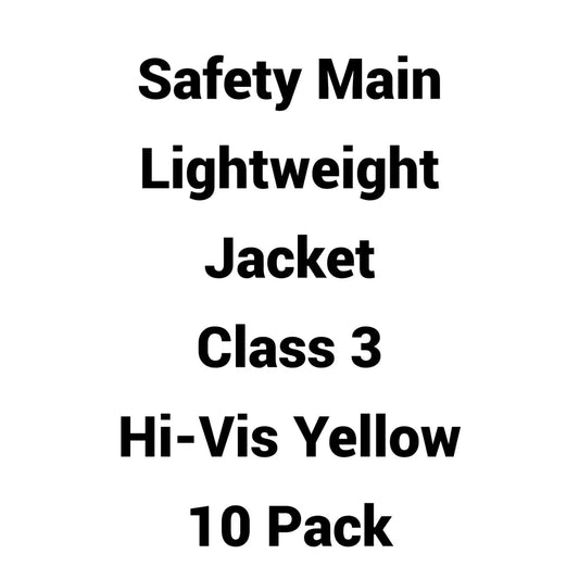 Safety Main 05LWJYB Lightweight Jacket Class 3 Hi-Vis Yellow with Black Bottom Pack of 10 - Safety Clothing