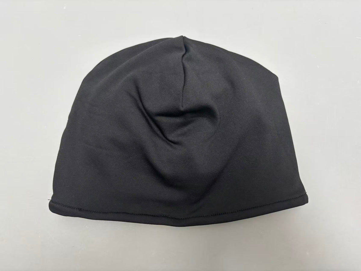 Reversible police beanie solid black side
