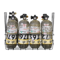 SCBA cylinders in wire rack for firefighter and first responder safety in Collapsible Bottle Carrier