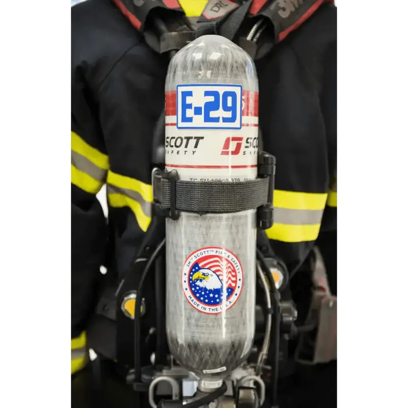 SCBA air tank with E-29 marking and emblem for IdentiFire™ SCBA Cylinder Decal