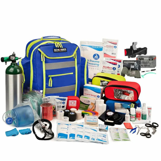 Chief Miller First Aid Kits Scherber Ultimate First Responder Trauma O2 Backpack W/Bleeding Control - Fully Stocked Apparel