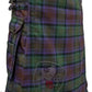 Scottish tartan utility kilt in Isle of Skye colors with pleats and cargo pocket