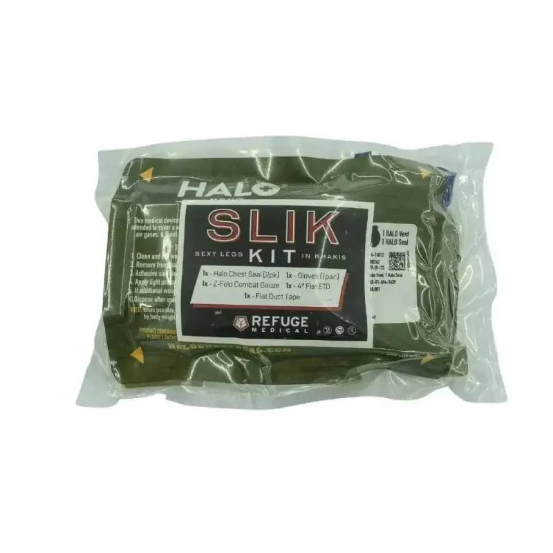 Sealed Green HALO SLIK Survival Kit Package from Refuge for First Responders and Firefighters