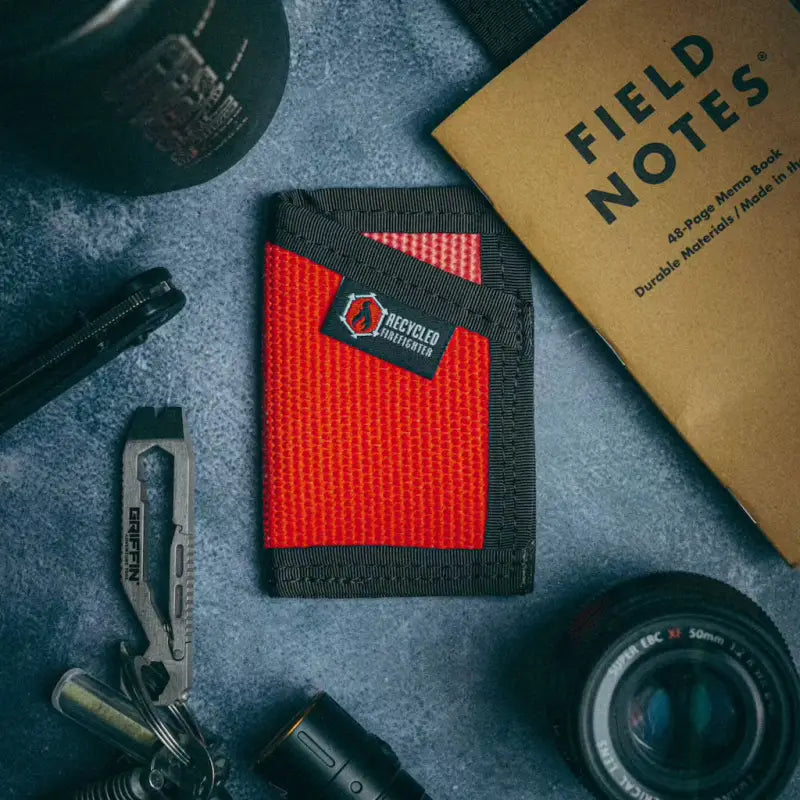 Red and black nylon Sergeant Wallet in Coyote Leather with brand tag detail