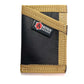 Black and tan minimalist Sergeant Wallet in Coyote Leather with Recycled Firefighter logo