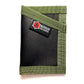 Black and olive green tactical wallet in Coyote Leather with red logo patch