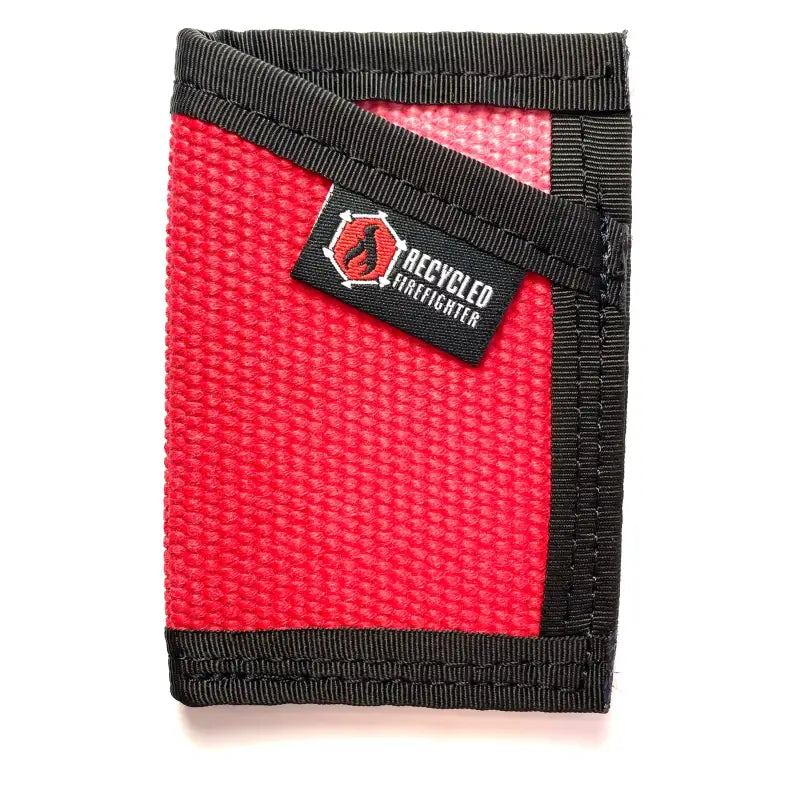 Red nylon wallet with black trim and logo patch for Sergeant Wallet in Coyote Leather