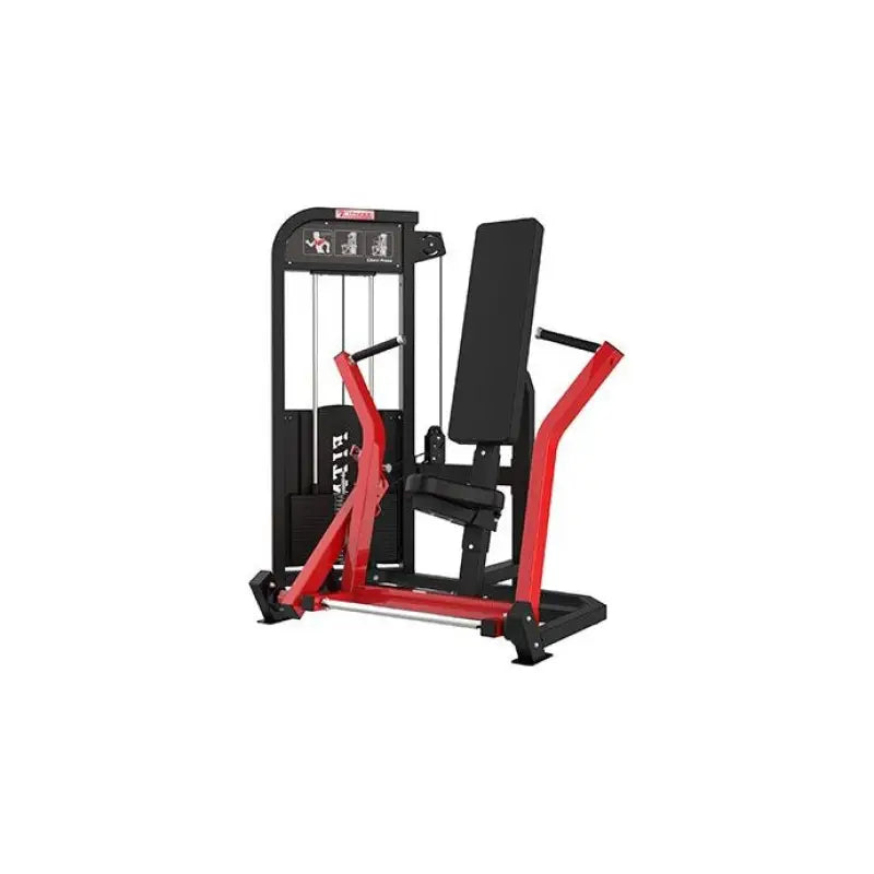 Red and black SFE Commercial Seated Chest Press machine for effective workouts