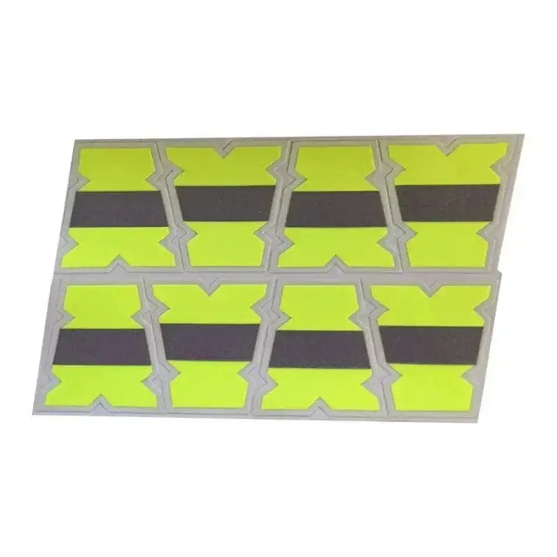 Sheet of adhesive labels in neon yellow and black stripes for Tets – Neon, ideal for first responders