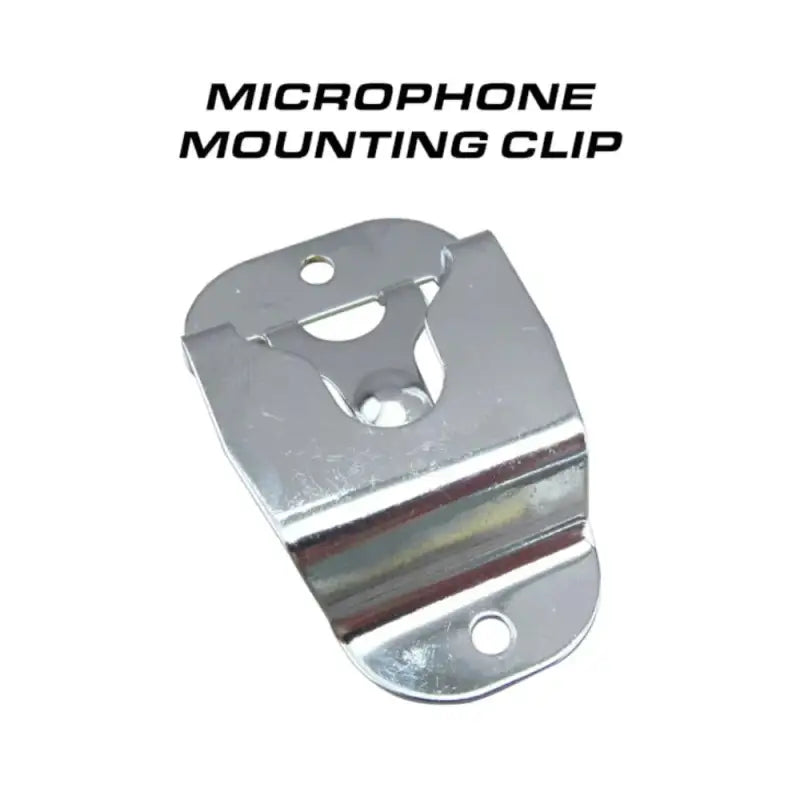 Shiny metal microphone mounting clip for Feniex Storm Pro 100W Siren system