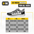 Shoe size chart for M-Tac Sneakers Summer Sport perfect for summer sport footwear