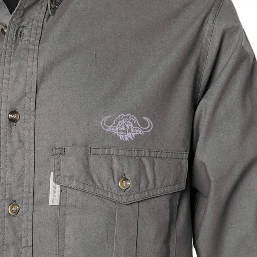 Shooter Shirt for Men with Embroidered Buffalo Logo - L/Sleeve - Chief Miller Apparel