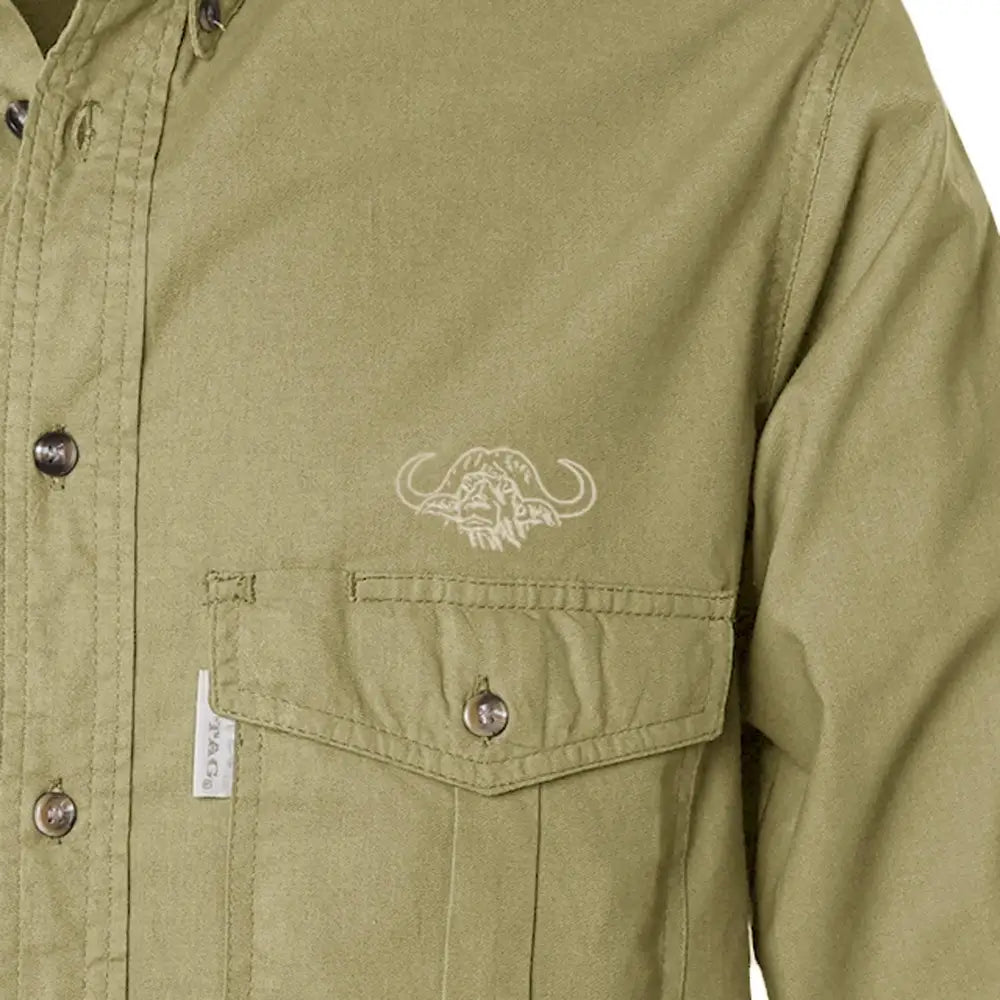 Shooter Shirt for Men with Embroidered Buffalo Logo - L/Sleeve - Chief Miller Apparel