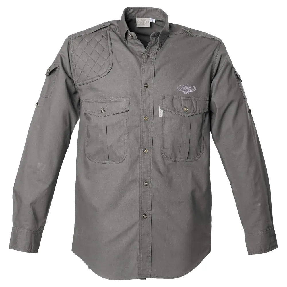 Shooter Shirt for Men with Embroidered Buffalo Logo - L/Sleeve - Chief Miller Apparel