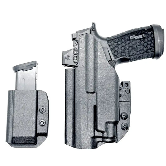 Sig P365-FUSE pistol in a holster with magazine and Streamlight TLR-7 hybrid design