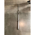 Silver barbell with knurled grip for strength training, ideal Olympic Barbell for first responders