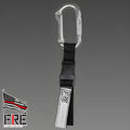 Silver carabiner with black nylon strap for Fre Glove Strap and SMC Black Oval Carabiner